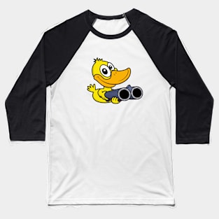 Cool yellow duck with a gun is hunting you Baseball T-Shirt